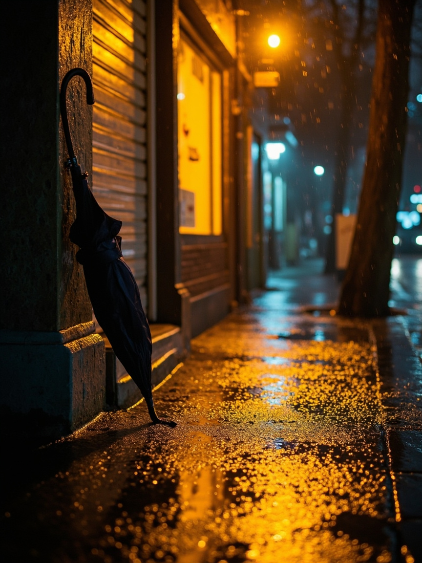 雨越下越大 你再不过来一点就要淋湿了